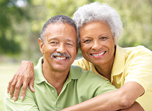 A smiling couple. Link to Life Stage Gift Planner Ages 60-70 Situations.